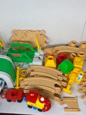 Fisher-Price Flip Track Rail And Road Set 1992 Train & Vehicle Set Bridge Tunnel